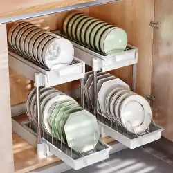 食器収納ラックキャビネットプルキッチンシンクラックダブル引き出し排水ボウル棚