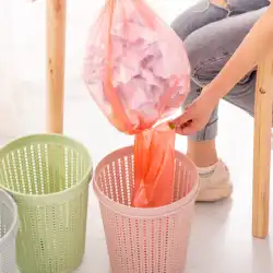 ゴミ箱自動袋交換袋家庭用底にゴミ袋を置くことができます圧力リングバッグ付きキッチン中空古紙バスケット