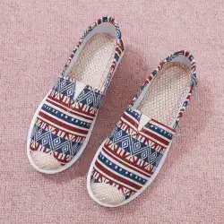 古い北京布靴の女性の公式旗艦店本物の夏の新しい公式ウェブサイト柔らかい底の綿と麻の小さな布靴キャンバスシューズ