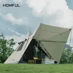 HOMFUL Haofeng 屋外キャンプインディアンピラミッド自動テントサンシェード日焼け止め二層防雨尖塔テント