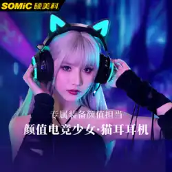 ソミック Somic GS510 ヘッドマウント Bluetooth ヘッドセット かわいい猫耳 eスポーツ ゲームライブ ライト ガールモデル