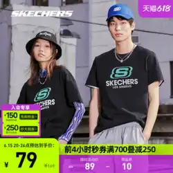 スケッチャーズ Skechers 2023 カップル Tシャツ レディース トップス Tシャツ カジュアル ルーズ ラウンドネック スポーツ 半袖 メンズ
