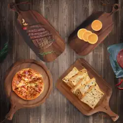 無垢材ステーキプレート 木製ピザプレート ステーキ木製プレート 食器ステーキプレート 木製プレートトレイ 洋食ディスプレイプレート