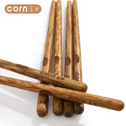 トウモロコシ無垢材箸子供用木製特殊木材ショートベビー箸トレーニング 5 家庭用 6-12 歳 8 木製箸 3