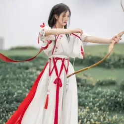 魏晋システム漢服の女性の春の中国風の本物のオリジナル夏デイリースカート改良された古代衣装学生薄セクションセット