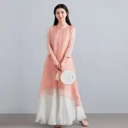 Sufei Zhihe 夏改良された漢服の女性の中国風のドレス唐スーツジャケット妖精茶ドレス女性禅文学と芸術