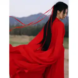 赤魏晋古代武術古代衣装漢服女性中国風の古典舞踊のパフォーマンススーツ超妖精とエレガントな