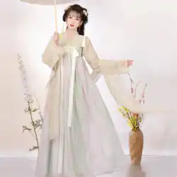 唐製漢服の女性の中国風の胸までの長さのスカート改良されたオリジナルの日常の古代の衣装の女性の春の日の漢要素のドレス