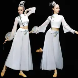 クラシックダンス衣装妖精エレガントな中国風シフォンファンダンス衣装マング種モダンエスニック傘ダンサー