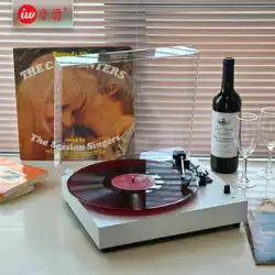 ビニールレコードプレーヤーオーディオレコードプレーヤーギフトレトロアメリカン蓄音機装飾フィルム Bluetooth スピーカーオールインワン
