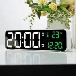 漢師デジタル目覚まし時計学生使用充電式電子時計壁掛け LED 時計ミュート永久カレンダー壁時計 HA810