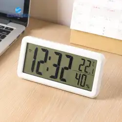 シンプルな電子目覚まし時計 超薄型大画面デジタル時計 学生寝室のベッドサイドの壁時計 温度と湿度 卓上時計 バッテリー