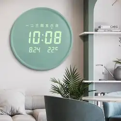 スマート時計壁時計リビングルーム寝室ミュート永久カレンダー電子時計壁壁 LED デジタルディスプレイ温度