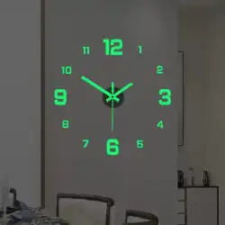 シンプルなクリエイティブデジタル発光時計ミュート時計リビングルーム寝室デジタル壁ステッカー時計ステレオデジタル壁時計