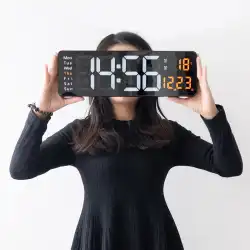 2023 新しいリモコン大画面スマート目覚まし時計大きな数字カウントダウン電子時計モダンなリビングルームのシンプルな壁時計