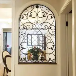 アメリカンスタイルの家庭用錬鉄製パーティションスクリーンリビングルームの窓グリル中空リビングルームオフィスポーチアーチ型彫刻新しいスタイル