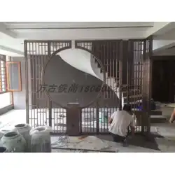 中国の金属窓グリル錬鉄製パーティションポーチ装飾スクリーン金属ライト高級ヴィラホテルグリルカバー