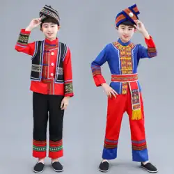 子供用新しい子供用少数民族男性と女性のチワン服ミャオイー国籍ドンヤオ国籍トゥチャ服