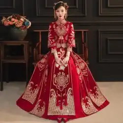 Xiuhe服花嫁2023新しい中国風の結婚式痩身プラスサイズのウェディングドレストースト服ドラゴンとフェニックスコートガールXiuhe