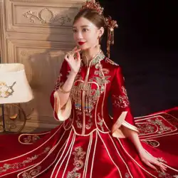 Xiuhe 服 2023 新しい結婚式中国風ブライダル服大きいサイズ Xiuhe のウェディングドレスドラゴンとフェニックスのドレスのウェディングドレスシニア痩身