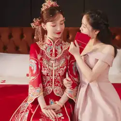 Xiuhe 服夏の花嫁ドラゴンとフェニックスコート 2023 新しい結婚式中国風のウェディングドレス結婚式の乾杯服ハイエンド痩身