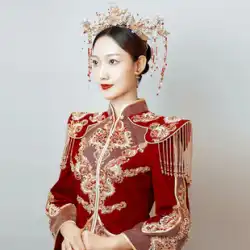 Xiuhe 服 2023 夏の新しい結婚式中国風の花嫁ドラゴンとフェニックスのウェディングドレス fengguanxiapei ウェディングドレスハイエンドスリム