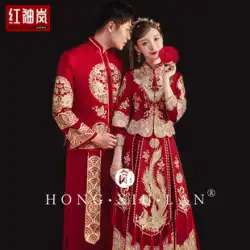 Xiuhe服2023新しい花嫁のウェディングドレス中国のウェディングドレストーストドラゴンとフェニックスガウンスリムカップルのウェディングドレス夏