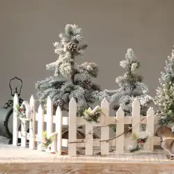 クリスマス装飾クリスマスツリーフェンス木製白ホームフェンスショッピングモールウィンドウレイアウト小道具