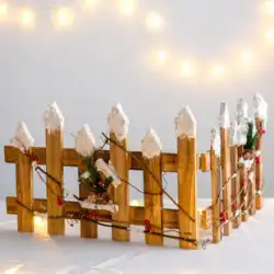 Hromeo クリスマス木製フェンスクリスマスツリー足元装飾モール窓装飾アレンジメントクリスマスオーナメント
