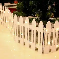 クリスマスツリーフェンスガードレール木製フェンスクリスマスデコレーションシーンアレンジメントガーデンフェンス無垢材フェンスホワイト