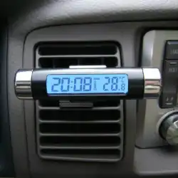 透明液晶ディスプレイ温度計車の電子時計エアアウトレットタイプクリップ付き電子時計カー用品