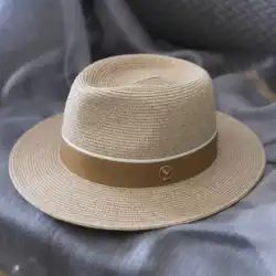 Tochino 新しい男性と女性のパナマ麦わら帽子夏の海辺の日よけ日焼け止め帽子カバー顔抗紫外線ジャズ帽子