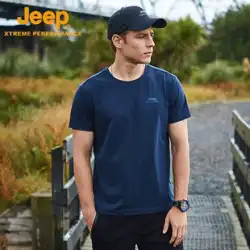 Jeep ジープ 半袖 Tシャツ メンズ 純綿 丸首 速乾性 吸汗性 通気性 アウトドア スポーツ Tシャツ ゆったり 大きいサイズ