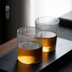 高温耐性日本製ガラスストライプドリンクカップ耐熱インス風ティーカップビールジュースカップ家庭用コーヒーカップ