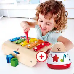 Hape 初期メロディーキー小さな木琴回転オクターブボックス幼児子供赤ちゃんパズル早期教育おもちゃピアノをノック