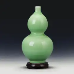 景徳鎮陶器アンティーク青磁ひょうたん花瓶リビングルームの家の装飾磁器花瓶シンプルな工芸品飾り