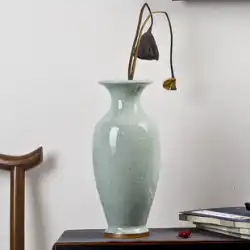 景徳鎮セラミック花瓶飾りリビングルームフラワーアレンジメント中国風ホームデコレーションフロアラージアンティークジュン磁器磁器ボトル