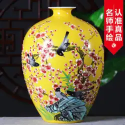 景徳鎮セラミック花瓶飾りフラワーアレンジメント新中国風のホームリビングルームモダンな装飾クラフト手描き磁器花瓶