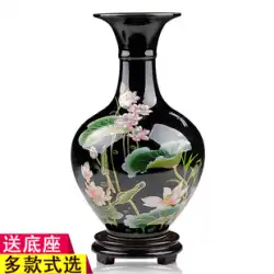 景徳鎮陶器小さな花瓶飾りリビングルームフラワーアレンジメント中国風のホームテレビキャビネットの装飾工芸品磁器花瓶
