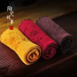 セラミックストーリーティータオルは水を吸収し、綿とリネンの厚みを増しますカンフー茶小道具アクセサリーティーテーブルタオル中国風禅茶布