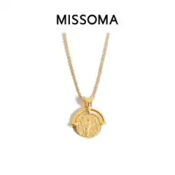 [Cai Xukun の同じスタイル] Missoma ローマの弧状のコイン ネックレス、18 K ゴールドメッキと鎖骨チェーンのカップルの女性
