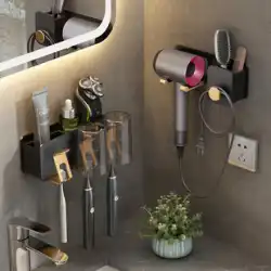 歯ブラシラックバスルームパンチフリーマウスウォッシュカップライト高級歯カップ壁掛け収納ラック電動歯ブラシ棚