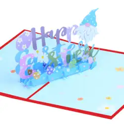 クリエイティブイースターギフトグリーティングカード 3D 立体子供の漫画かわいいホリデー祝福ウサギカード手作り紙彫刻