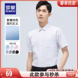 [Hui] ロモン 半袖シャツ メンズ 2023 夏 薄手 ビジネス カジュアル 無地 ツーリング プロ ドレスシャツ