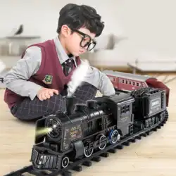子供用電車線路おもちゃシミュレーションリモコン蒸気機関車ネットレッド男の子 3-6 歳 5 歳の誕生日プレゼント