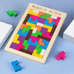 テトリスパズル建物木製子供の早期教育パズル男の子と女の子のおもちゃジグソーパズルボード