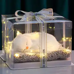 シミュレーション猫人形子供ぬいぐるみ女の子かわいい動物モデル装飾誕生日プレゼントを呼び出すことができます