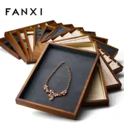 Fanxi FANXI ジュエリートレイジュエリーディスプレイプレート無垢材リングネックレスブレスレットプレートジュエリーディスプレイパレットを見てください