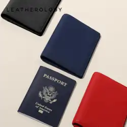 Leatherology レザーパスポートホルダー 4 カードスロットパスポートバッグパーソナライズすることができカスタマイズされたドキュメントバッグパスポート保護カバー