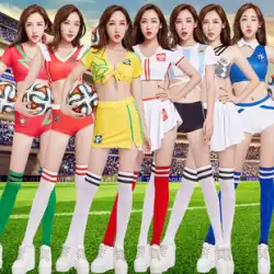 2023 世界ブラジルアルゼンチンサッカーカップベビーユニフォームセクシーなチアリーダー女性のドレスチアリーディング衣装セット